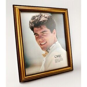 Vintage CARR Picture Frame Wood Beaded Gold Bronze Tone  for 8 X 10 Photo NOS